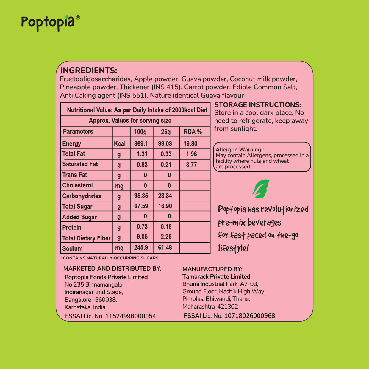 Guava Pineapple Smoothie Mix
